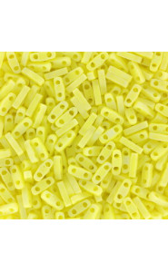 Miyuki quarter tila 5x1.2mm beads - Opaque yellow matted ab QTL-404FR